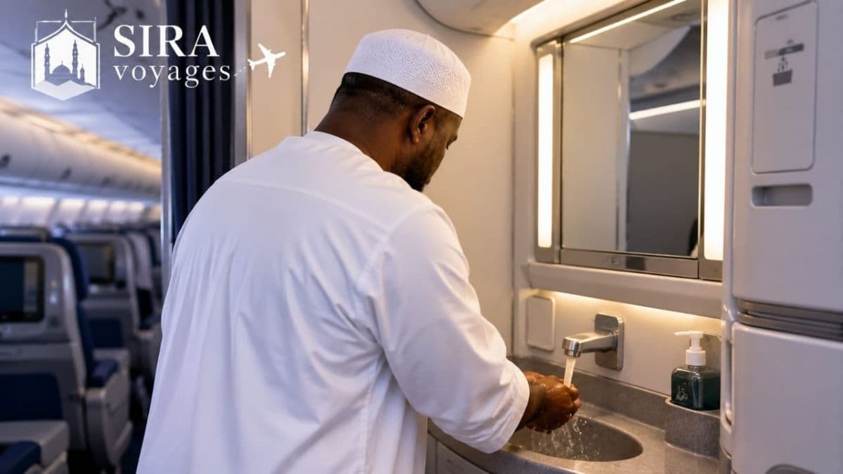 Ablutions dans l'avion pour l'ihram